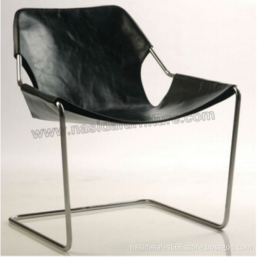 Replica full black leather Paulistano Finitions Arm Chair